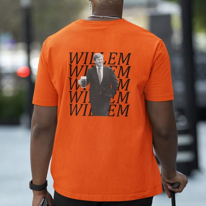 Oranje Koningsdag T-shirt Willem X 5 Back L