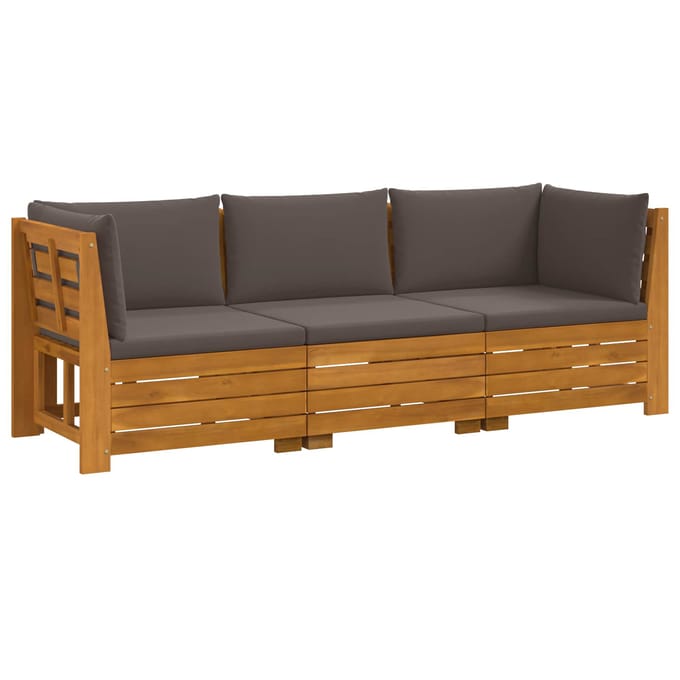 vidaXL - 3 - st - Buiten - bank - set - Massief - Acacia - Hout - Bruin