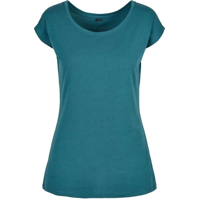Build your Brand Ladies´ Wide Neck Tee BYBB013 - Teal - S