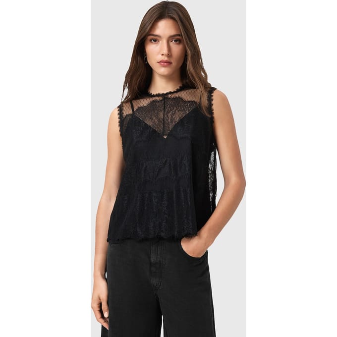 AllSaints Clara Top Black Taglia: 10 | Magliette intime Outlet | Donna | Nero