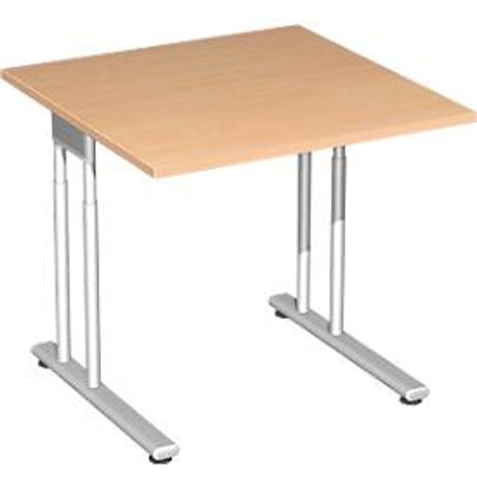 Bureautafel PALENQUE, C-poot, rechthoek, B 800 x D 800 x H 680-820 mm, beuken