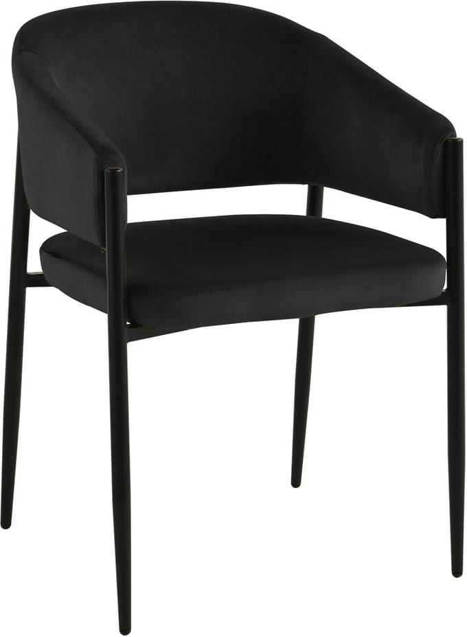 ExitoDesign SARANO - Eetkamerstoel - Velvet - Zwart - Met Armleuningen