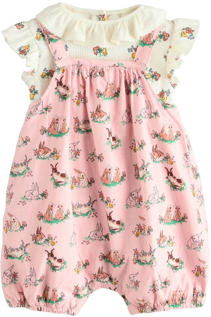 Next - Meisjes - Babyromper van bedrukte jersey - Roze