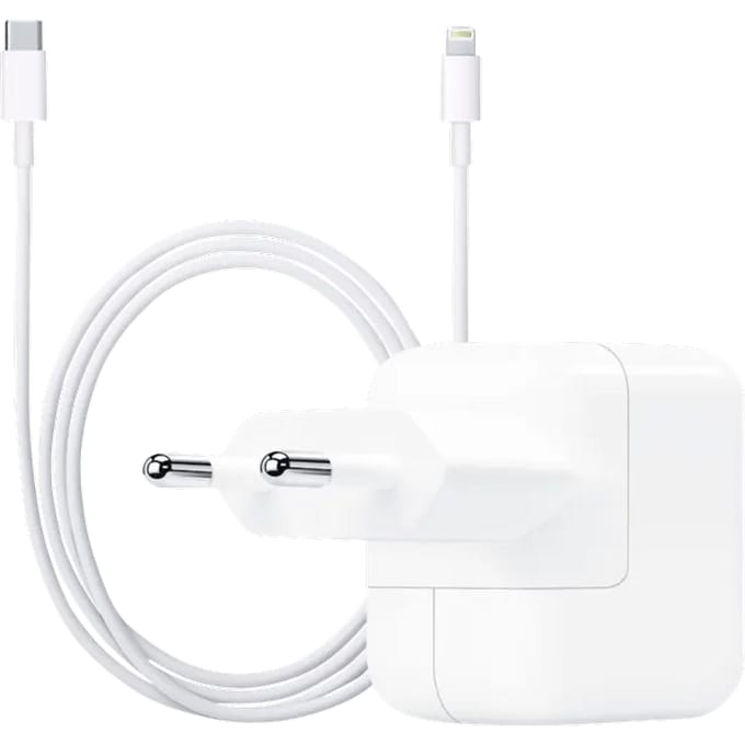 Apple Usb C Oplader 30W + Apple Lightning Kabel 1m Kunststof Wit