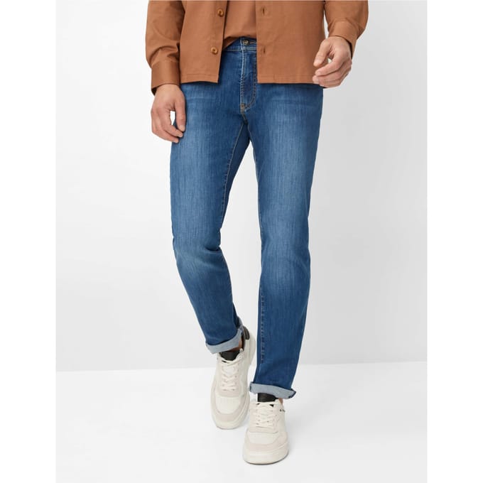 Brax Heren Jeans  Style CHUCK mid blue, denim blauw regular, maat 52/32