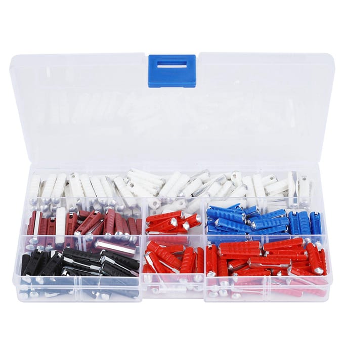 200 stuks Auto Zekering Kit Auto Torpedo Zekeringkast Milieuvriendelijke Auto Zekering Set blue