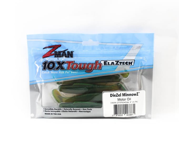 Zman Soft Lure Diezel MinnowZ 4 Inch 5/Pack Motorolie (3861) gray