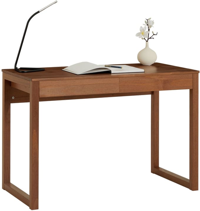 Bureau NOAH met 2 lades van massief hout - kastanjekleurig
