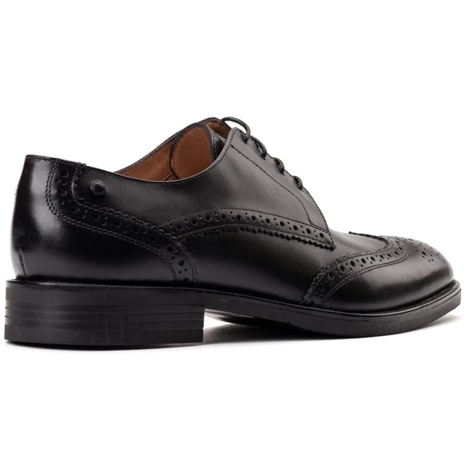 Base London Pocket Leren Heren Zwarte Brogues Schoenen