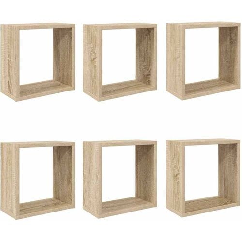 vidaXL - Wandschappen - kubus - 6 - st - 30x15x30 - cm - sonoma - eikenkleurig