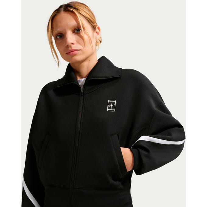 Nike Court Dri-Fit Advantage  Trainingsjack Dames-zwart