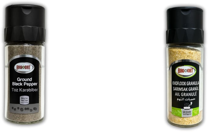 Bagdat Knoflook Granulaat + Peper Zwart Gemalen – 2-stuks