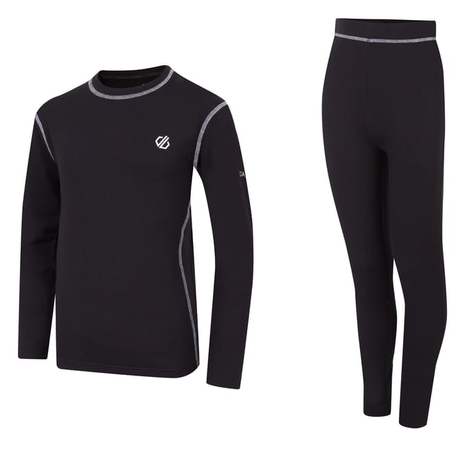 Dare 2B Kinders/Kids Pow II Effen Base Layer Set (Zwart)