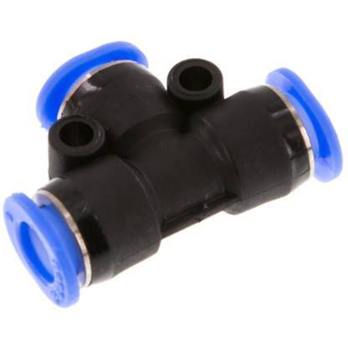6mm T-koppeling PBT Insteekfitting Compact Ontwerp NBR [2 Stuks]