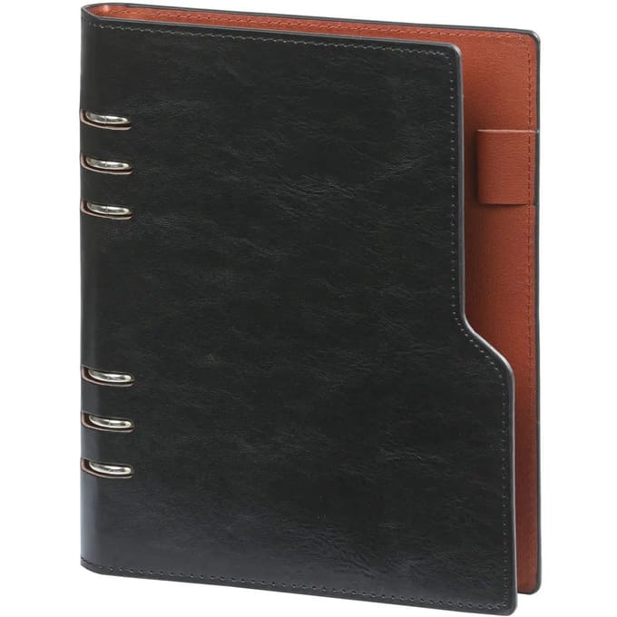 1016-60 Clipbook hervulbare A5 6 Ringband Agenda Pullup Zwart 1 week per 2 paginas 2026-2027-2028