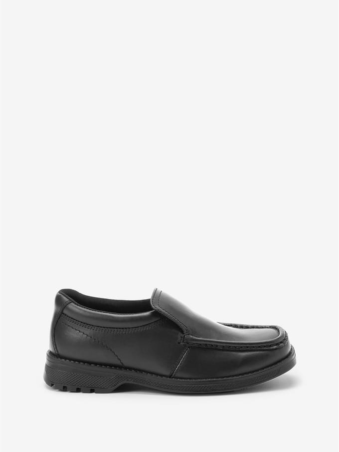 Next - Jongens - Leren schoolloafers met brede pasvorm (G) - Zwart
