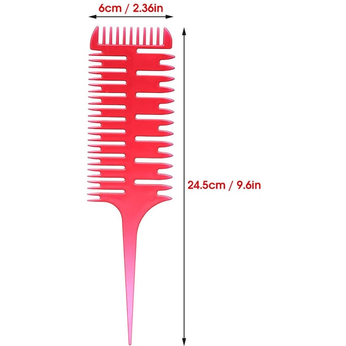 Haarkleurkam 3-weg Verdeling Highlight Kam Professionele Weefkam Haarkleur Styling red