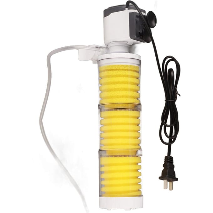 3 in 1 Aquarium Filter Zuurstof Luchtpomp Dompelbaar Aquarium Waterpomp Gereedschap (WP?3300B) yellow