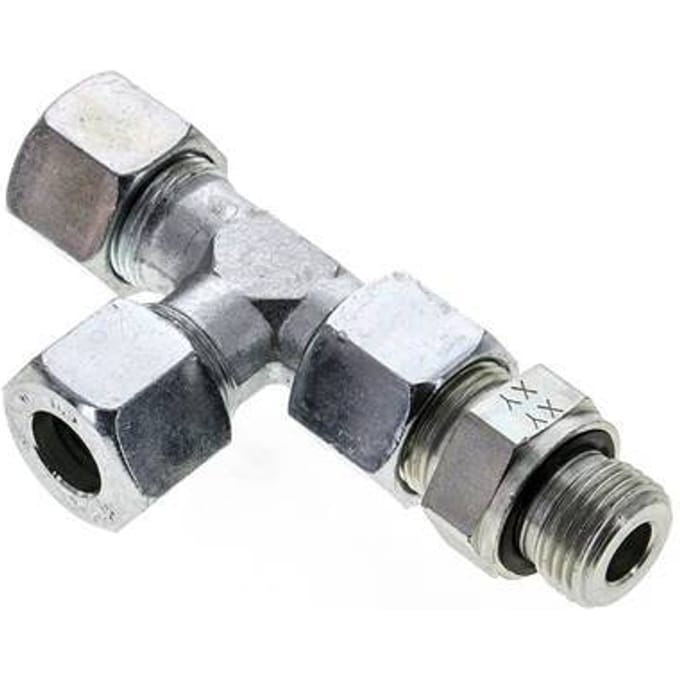 14S & G1/2'' Verzinkt Stalen L-Snijringkoppeling Buitendraad 630bar Verstelbaar ISO 8434-1