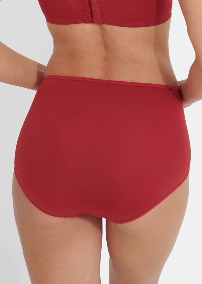 Maxislip van microvezels met kant - rood - Gr. 48 van Goldner Fashion