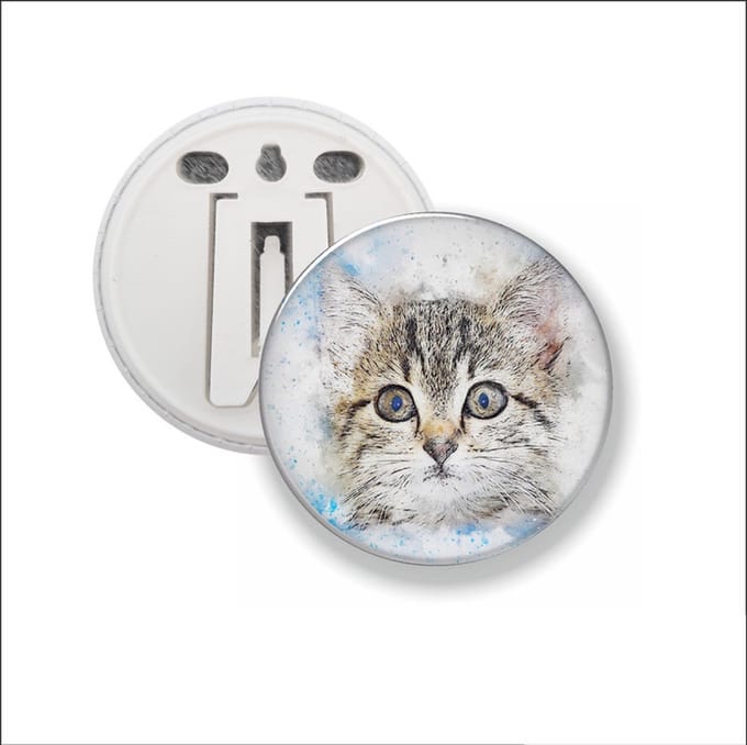 Button Met Clip - Kat