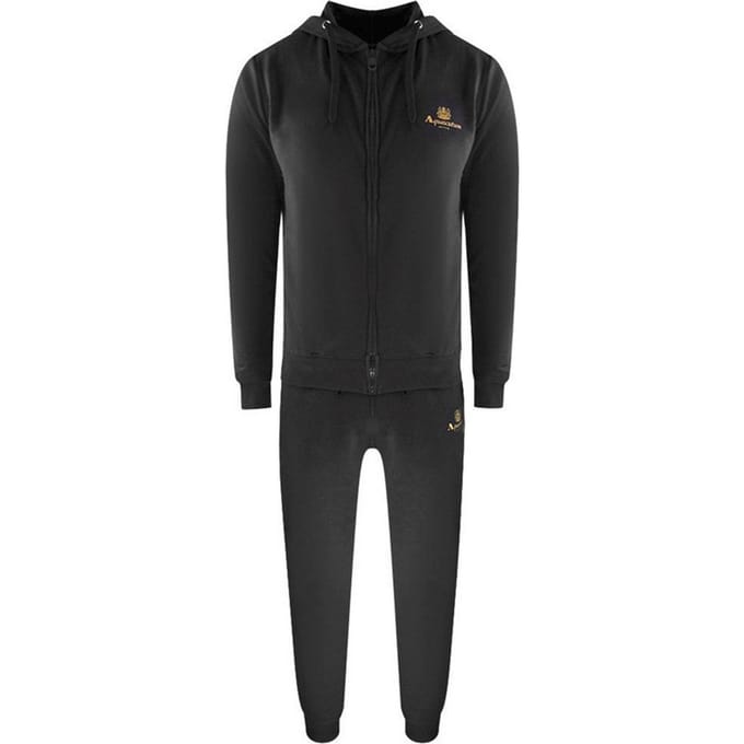 Aquascutum Heren trainingspak met rits (Zwart)