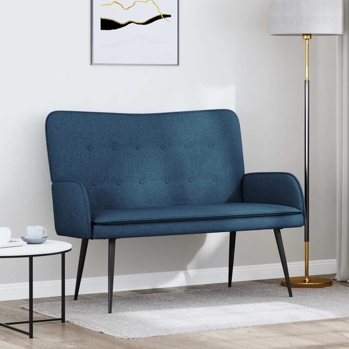 vidaXL - 2-Zits - Sofa - Blauw - 115 - x - 61 - x - 87 - cm - Stof