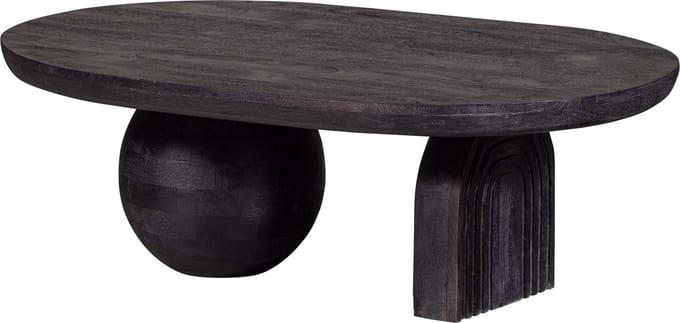 WOOOD Steppe Salontafel - Mango Hout - Zwart - 38x110x72