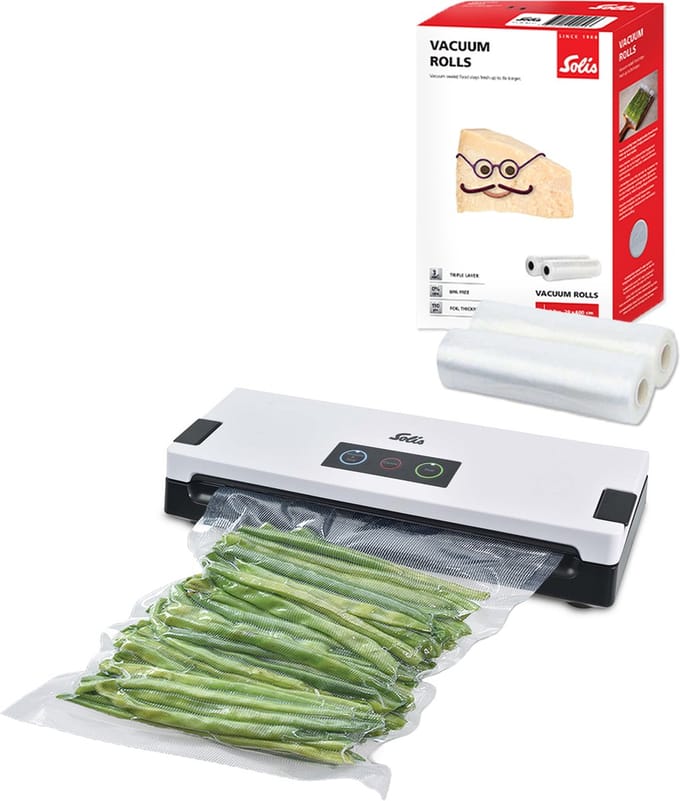 Solis Vac Quick 576 Vacumeermachine + 2 Vacuümrollen 20 x 600 cm - Wit