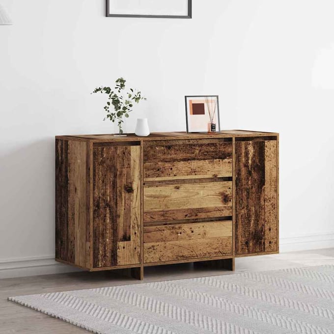 vidaXL - Dressoir - Oudhout - 120 - x - 41 - x - 75 - cm - Bewerkt - hout
