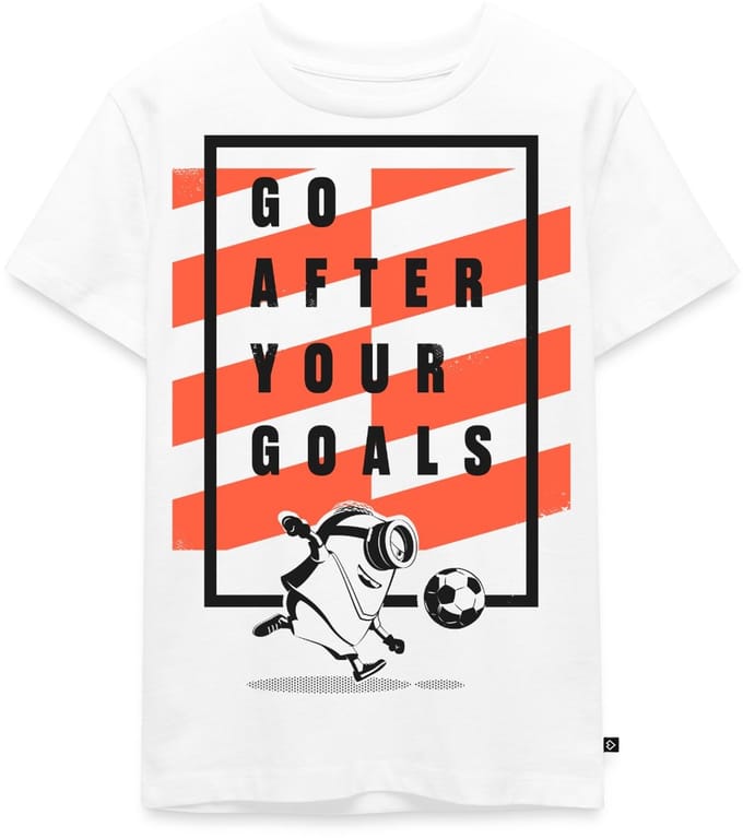 Minions Voetbalontwerp Go After Your Goals Premium T Shirt Kinderen