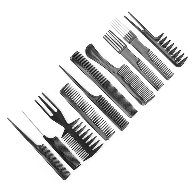 10 stuks Professionele Haarstyling Kam Set Salon Kappers Kammen Set Kappers Kam Set gray