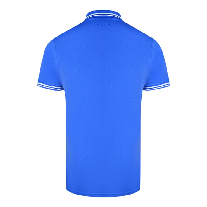 Cavalli Class DubbelGetipte Kraag Blauwe Polo Shirt