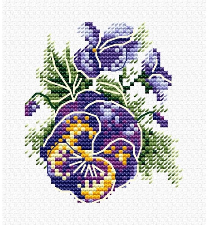 Borduurpakket - Bloemen - Viooltjes