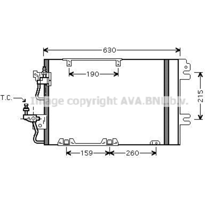 Condensator, airconditioning AVA COOLING OL5367D AVA