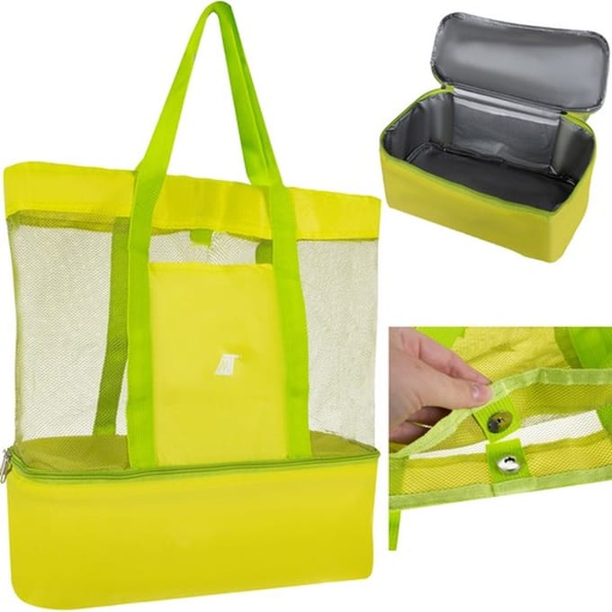 Strandtas Met Koelvak en Ritssluiting - Strandtas en Koeltas 2-in-1
