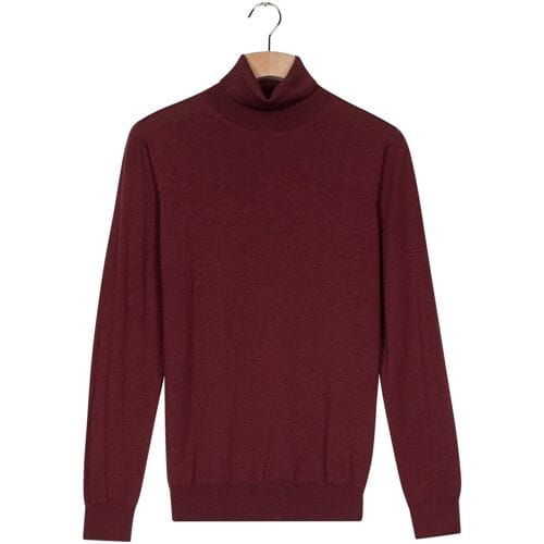 Baileys Trui Rollneck Pullover Merino Wool Single Knit Deep Mauve / male