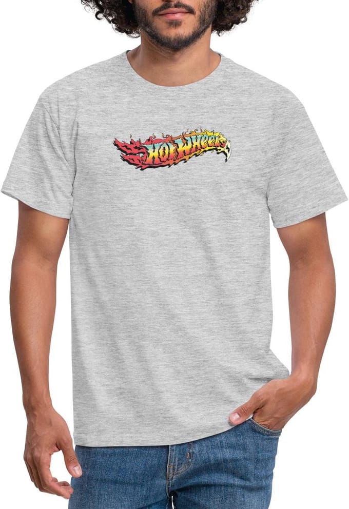 Hot Wheels Logo-Design Met Vlammen T-Shirt Heren