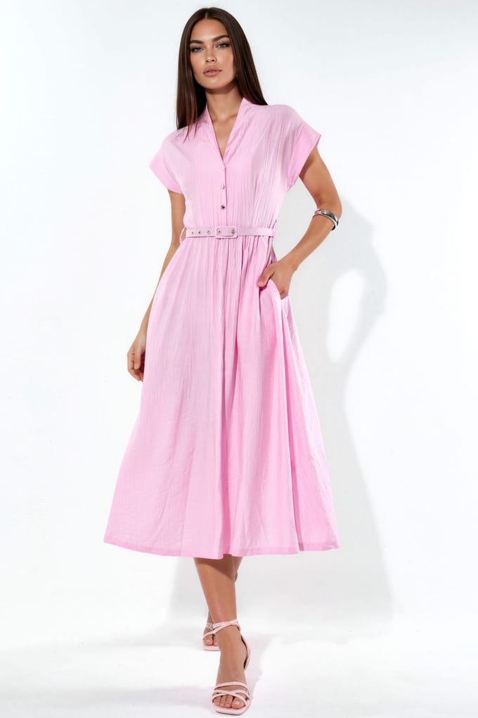 Textured Gelaagde Maxi Jurk