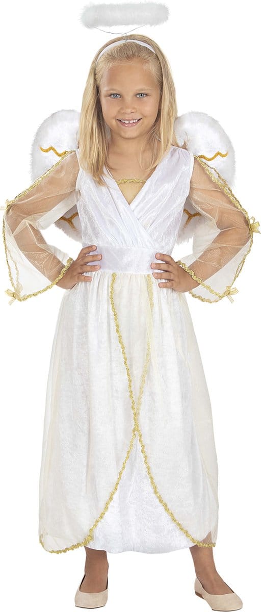 FUNIDELIA Luxe Engel Kostuum voor Meisjes - Maat: 135 - 152 cm