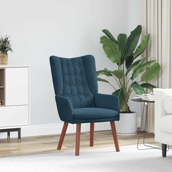 vidaXL - Fauteuil - Blauw - 63 - x - 67 - x - 94 - cm - Fluweel