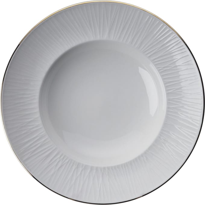 Tokyo Design Studio - Nippon White Lines Diep Bord - Wit/Goud - 500 ml - Ø 30 cm