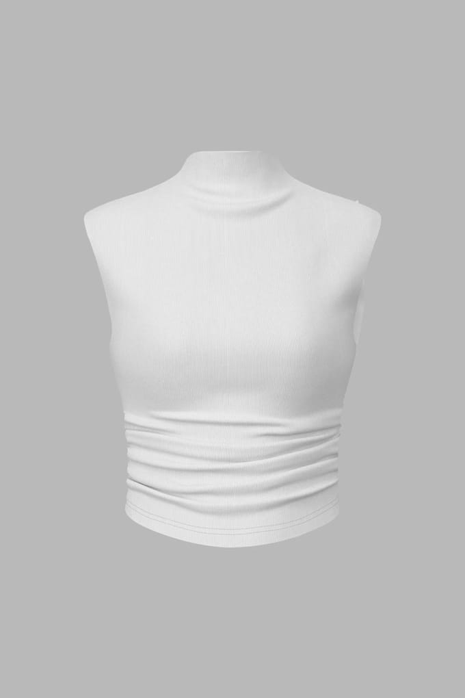 Gerimpelde Halve Col Crop Top