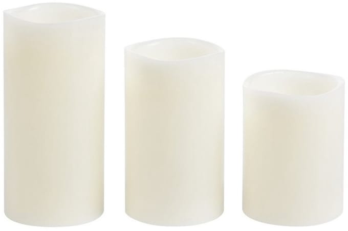 Home & Styling LED kaarsen set - 3 delig - stompkaarsen - wit - 10/12/15 cm - verschillende maten - met timer