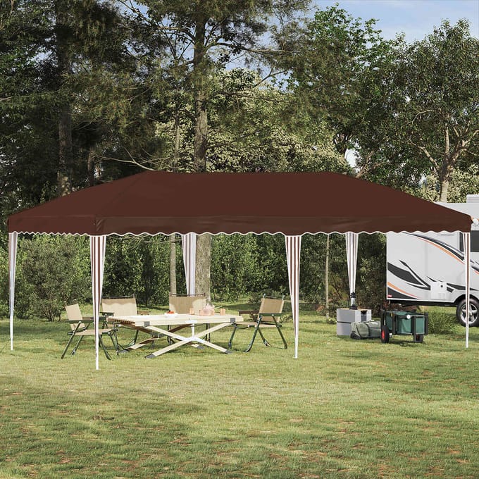 vidaXL - Pop-up - Feesttent - 575 - x - 290 - x - 245 - cm - Bruin