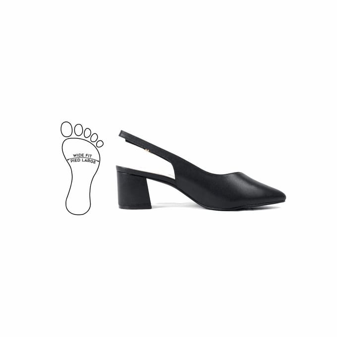 Verstelbare sandalen met brede neus en hak, model H - Lea