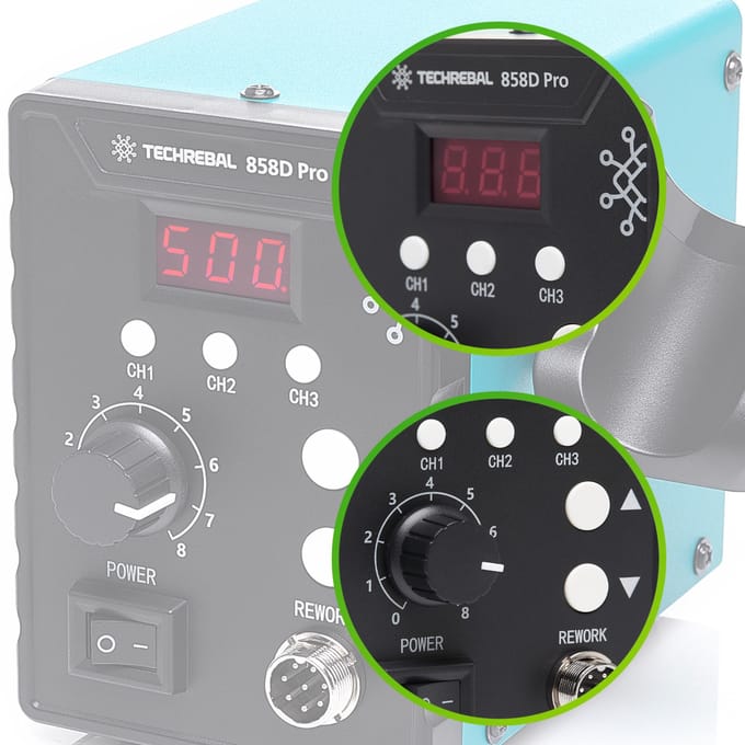 Techrebal 858D Soldeerbout Met Een Set Onderdelen Voor Het Lassen Van Plastic