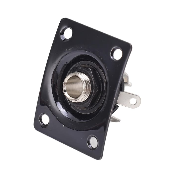 Gitaar Output Jack Plaat Vierkant Metaal Compact Gitaar Jack Socket Plaat voor Telecaster Zwart black