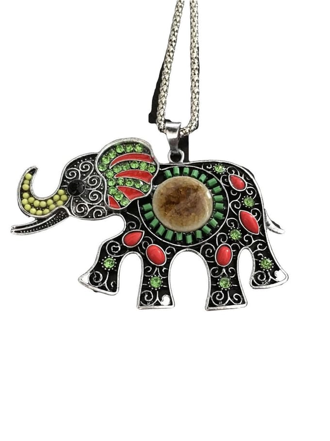 Petra's Sieradenwereld - Olifantenketting groen
