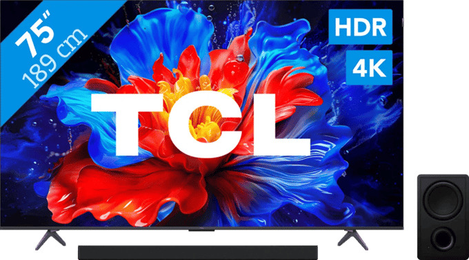 TCL 75" QLED P81K 4K (2025) + TCL Q65H